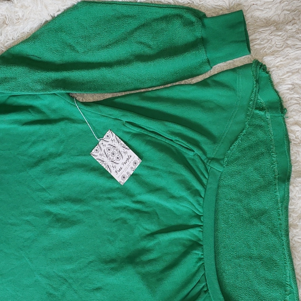 Free People Movement Hi Low Hem Pullover Crew Neck Oversized Sweatshirt XS Nwt - Picture 4 of 8